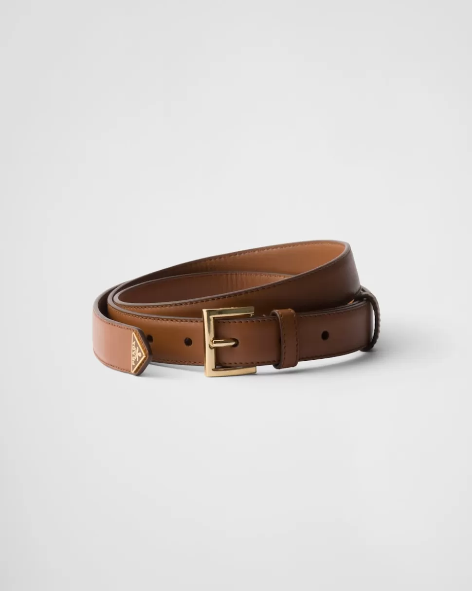 Sale Prada Gürtel Aus Leder Schwarz