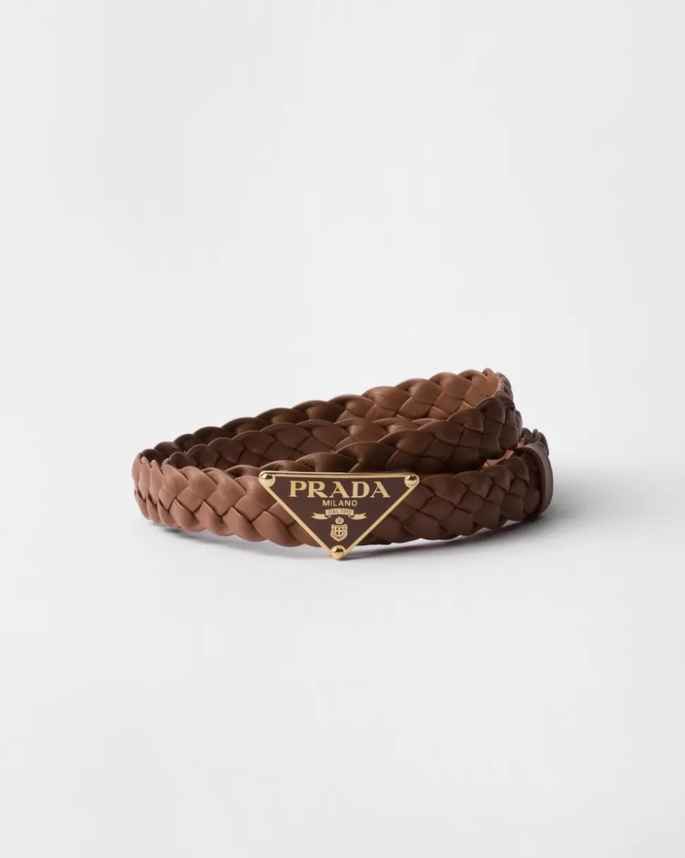 Shop Prada Gürtel Aus Nappa-leder Schwarz
