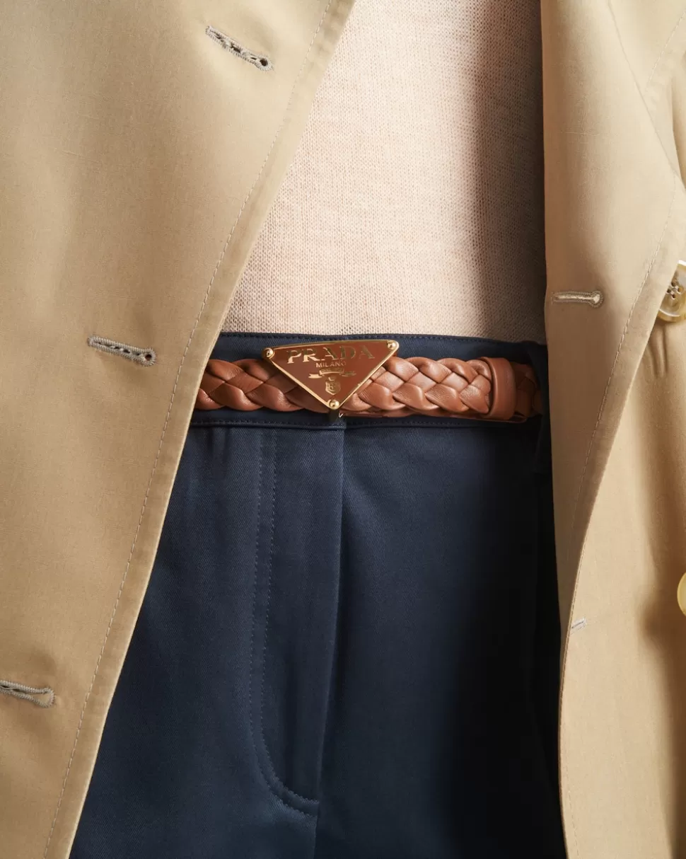 Shop Prada Gürtel Aus Nappa-leder Schwarz