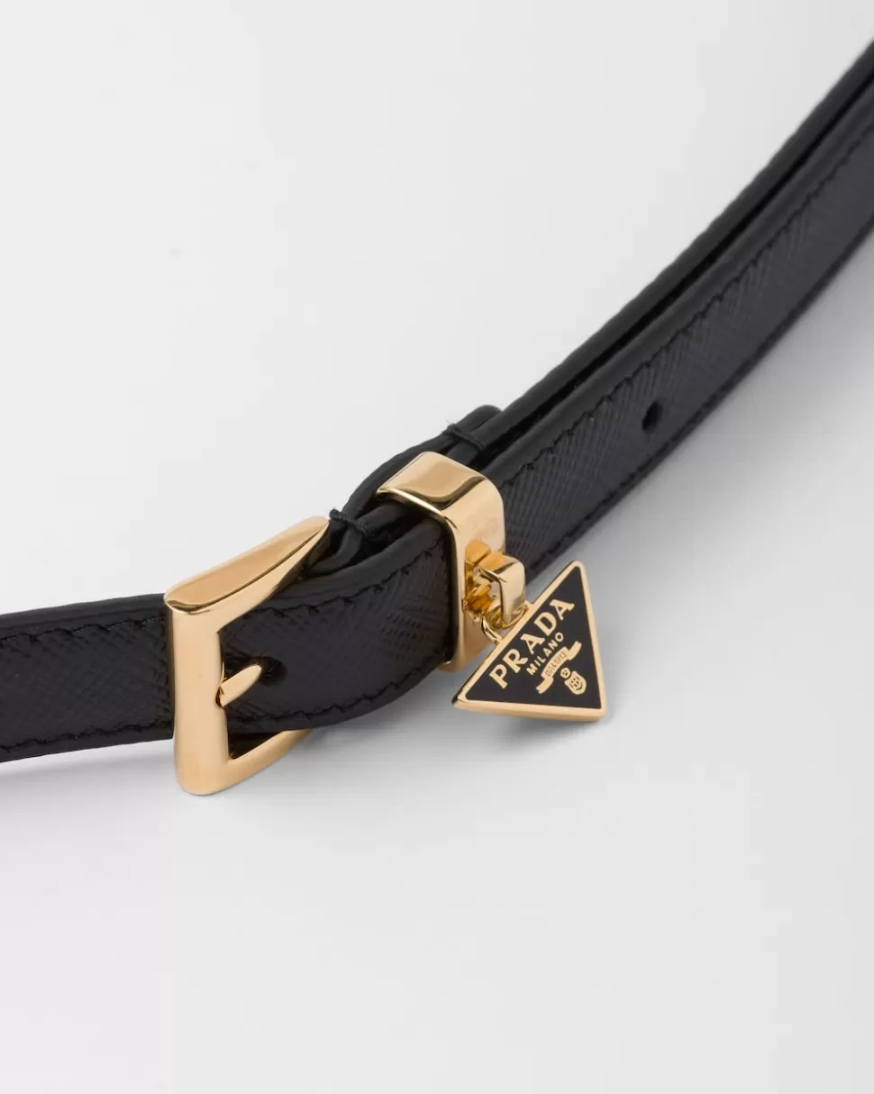 Discount Prada Gürtel Aus Saffiano Schwarz