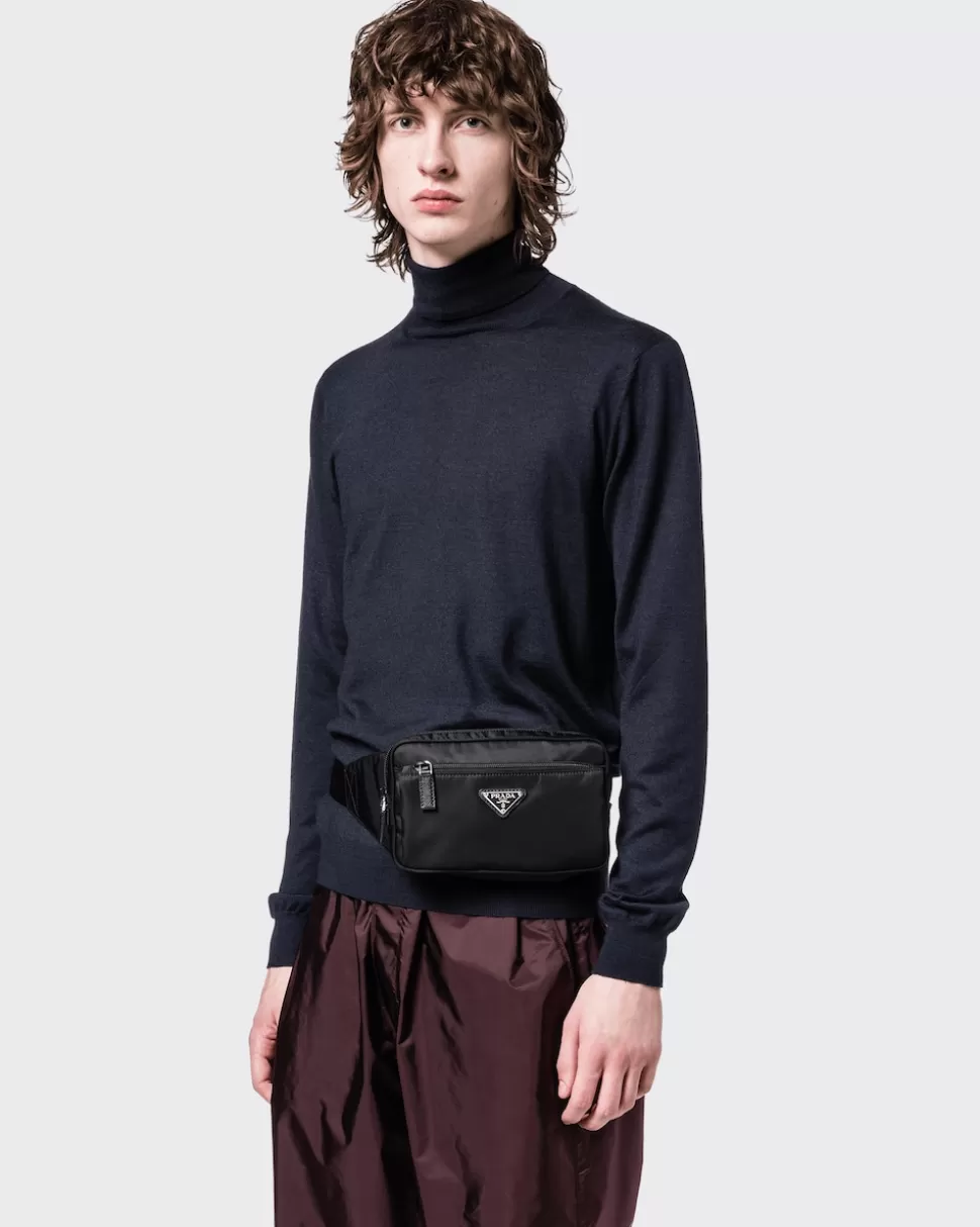 Store Prada Gürteltasche Aus Re-nylon Und Saffiano-leder Schwarz