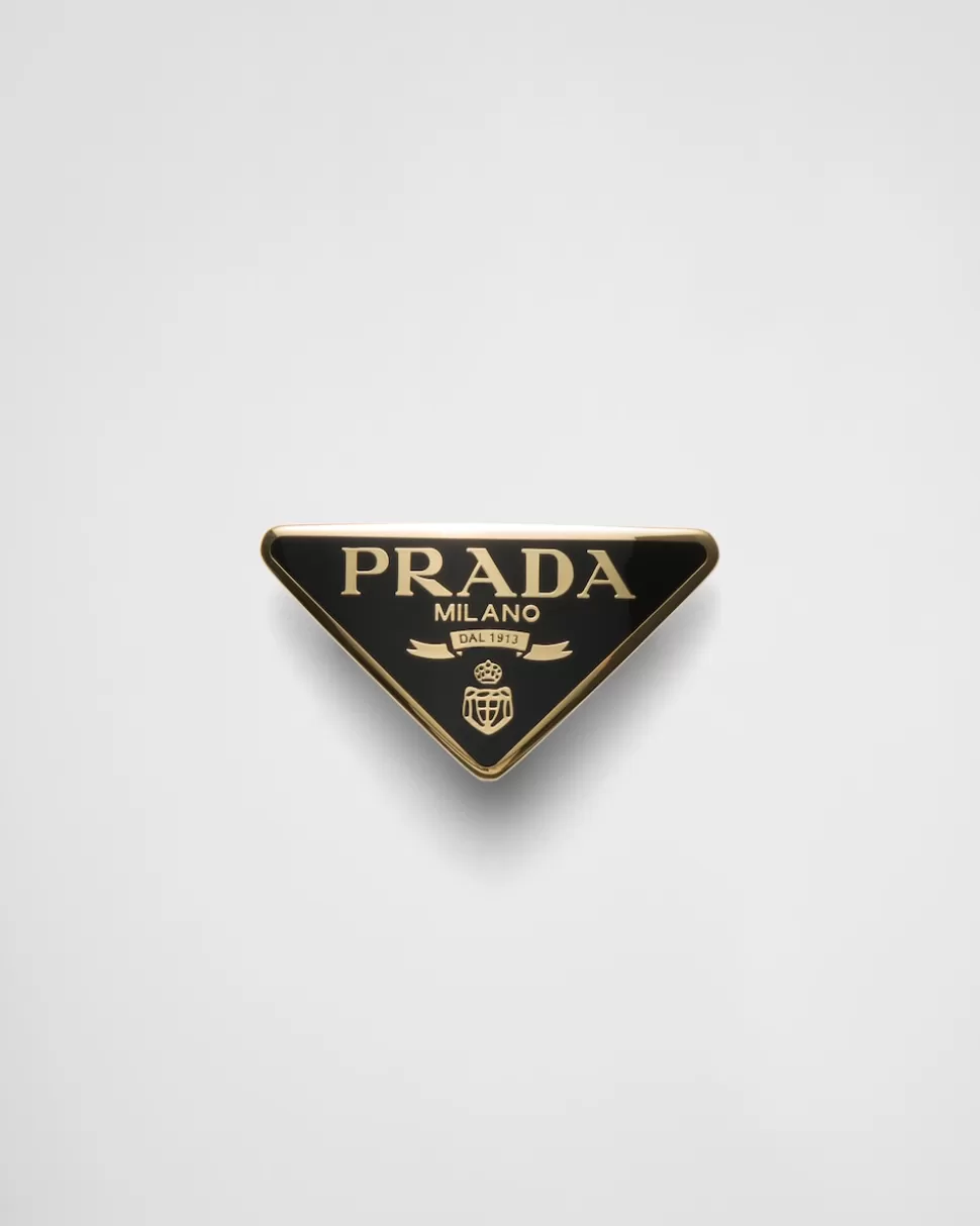 Online Prada Haarspange Aus Metall Schwarz