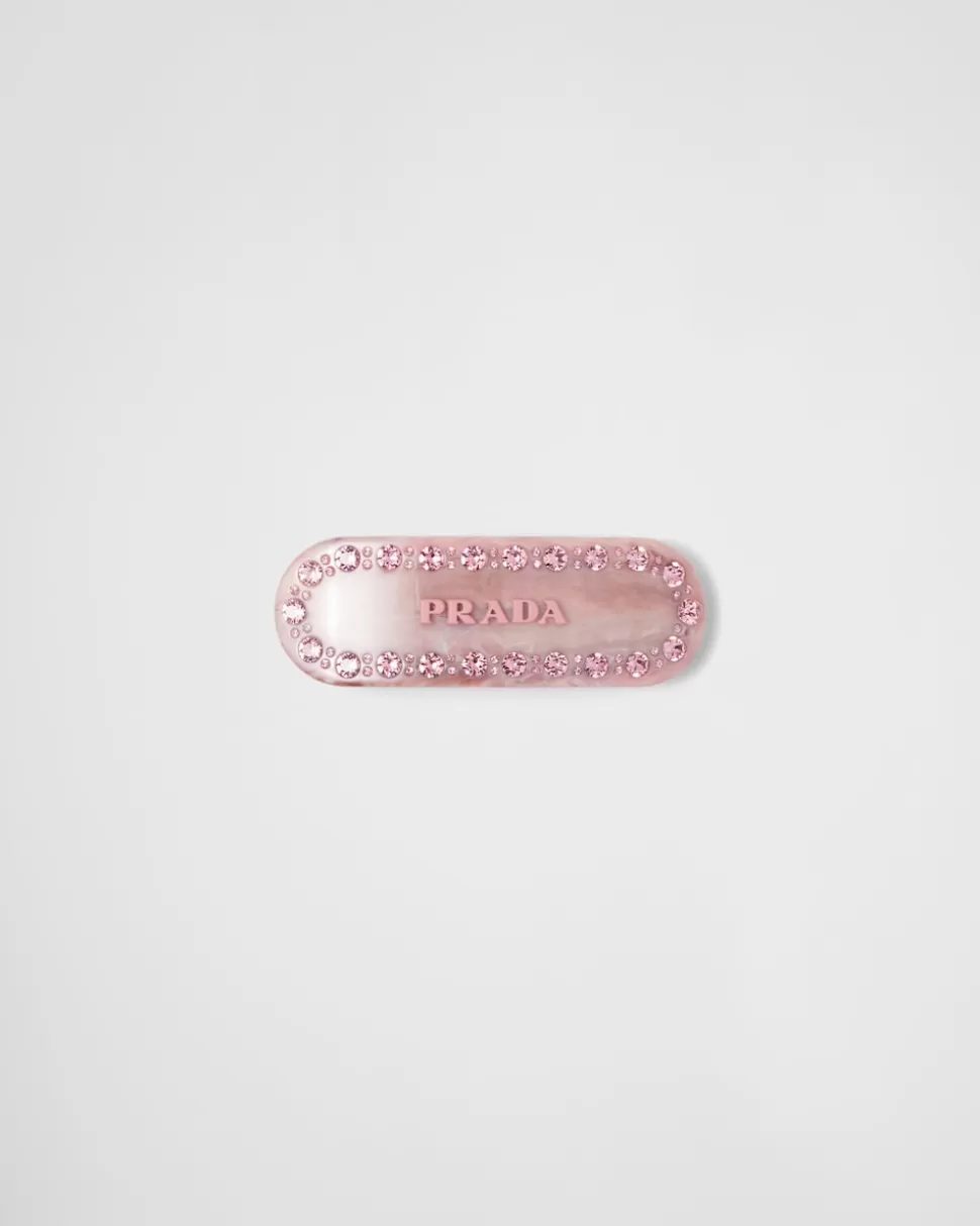 New Prada Haarspange Aus Plexiglas Schwarz