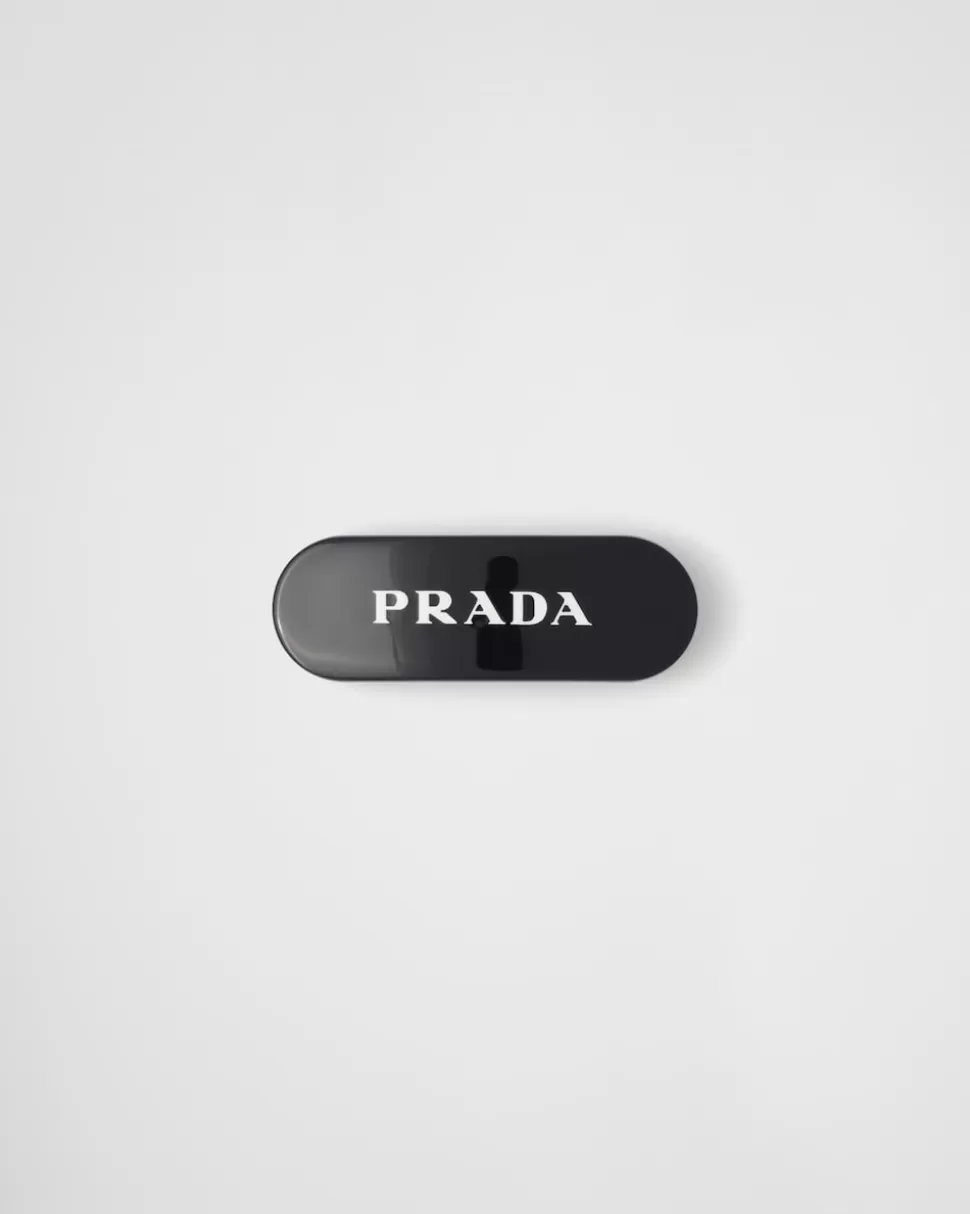 Cheap Prada Haarspange Aus Plexiglas Schwarz