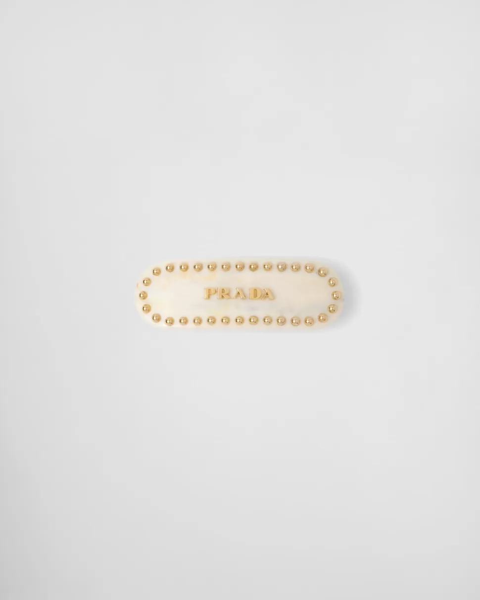 Cheap Prada Haarspange Aus Plexiglas Schwarz