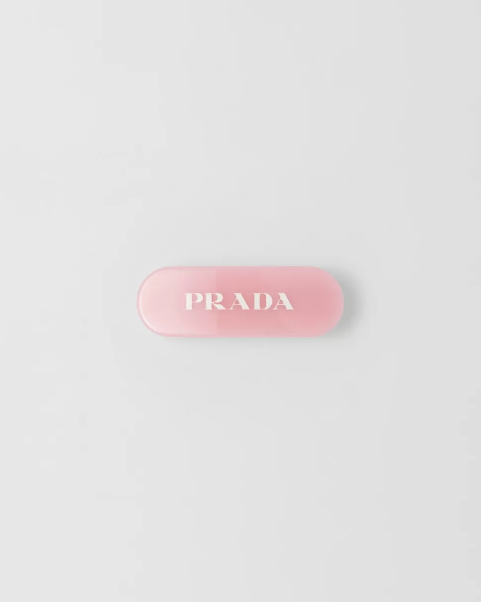 New Prada Haarspange Aus Plexiglas Schwarz