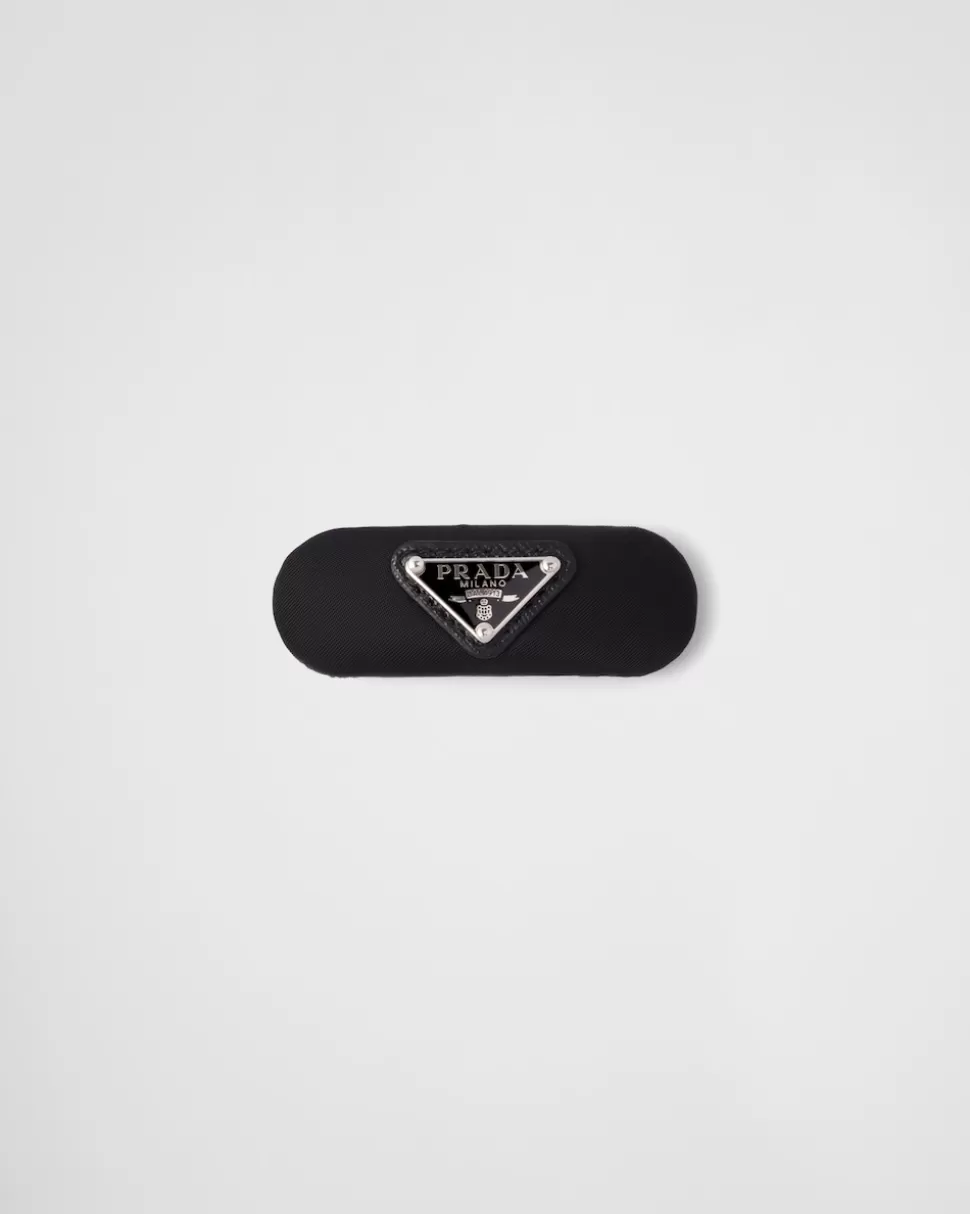 Outlet Prada Haarspange Aus Re-nylon Schwarz