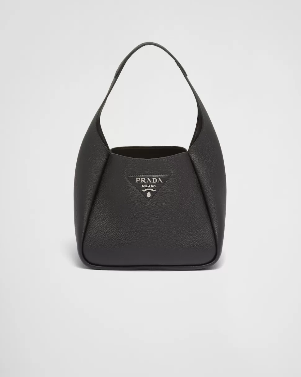 Clearance Prada Handtasche Aus Leder Schwarz