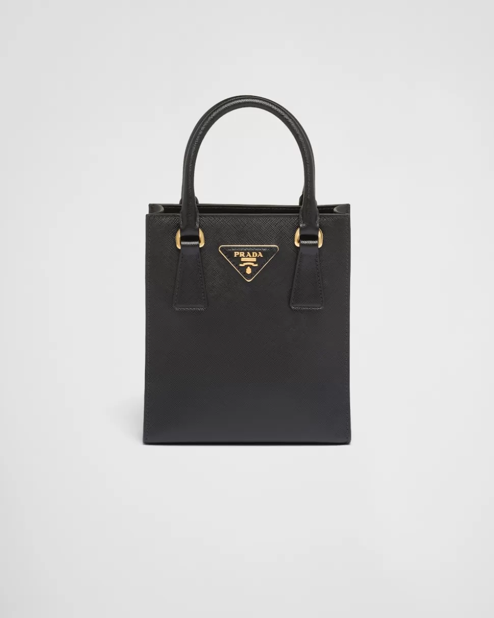 Online Prada Handtasche Aus Saffiano-leder Schwarz