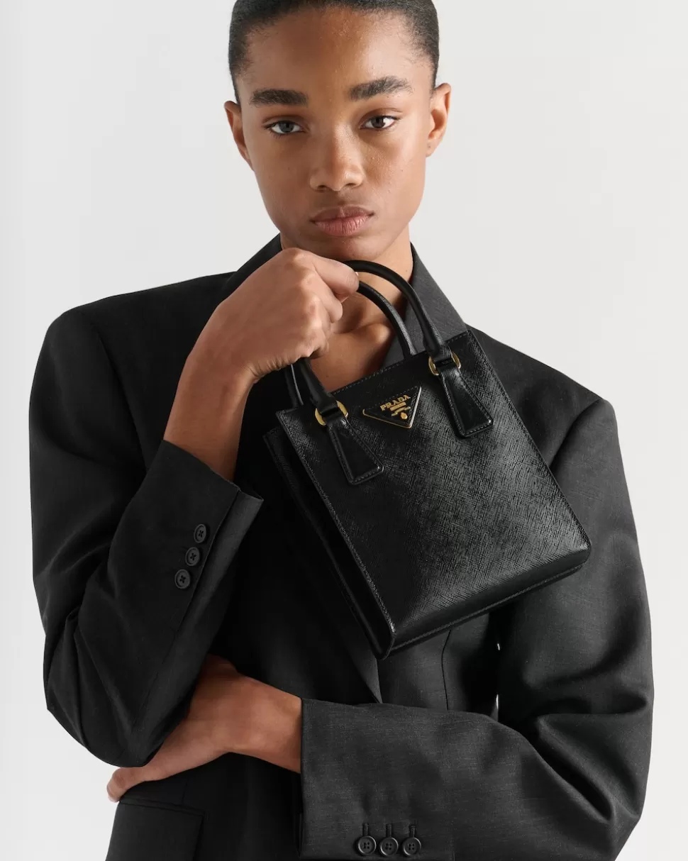 Online Prada Handtasche Aus Saffiano-leder Schwarz