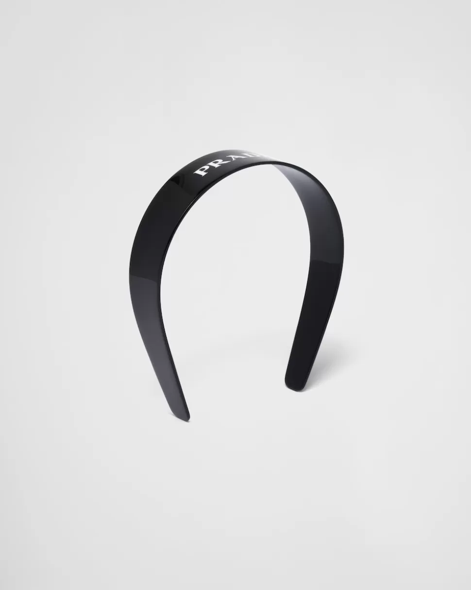 Fashion Prada Headband Aus Plexiglas Schwarz