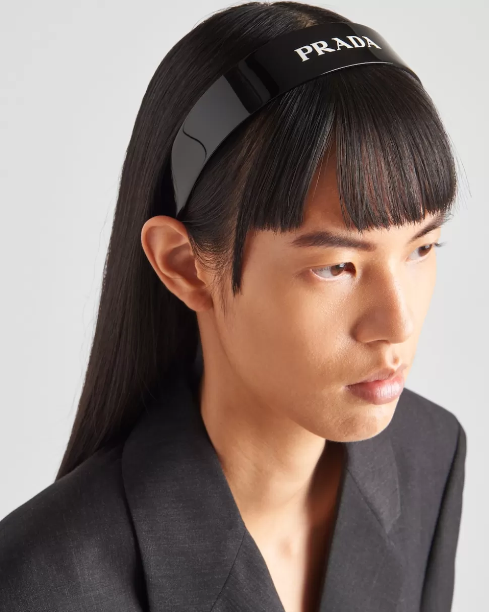 Fashion Prada Headband Aus Plexiglas Schwarz