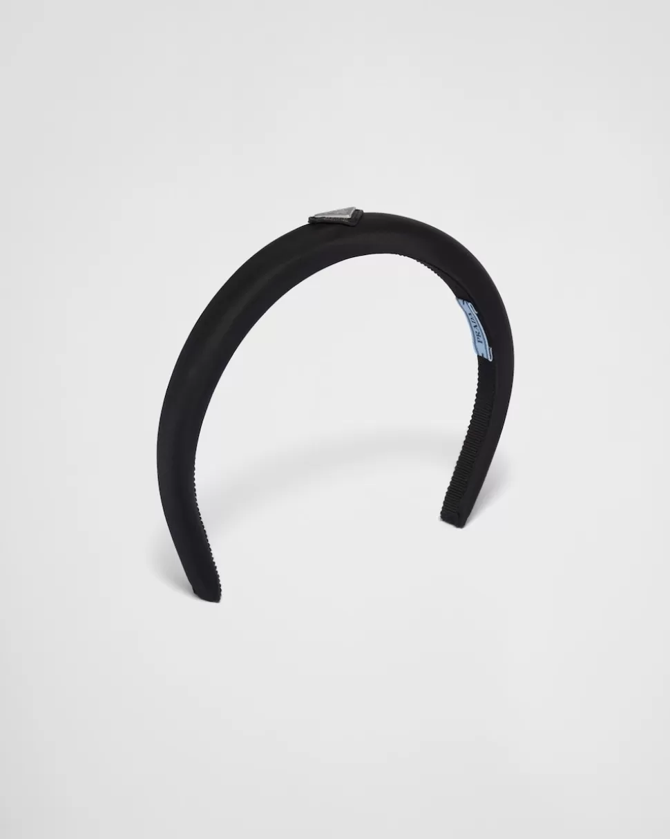 New Prada Headband Aus Re-nylon Schwarz