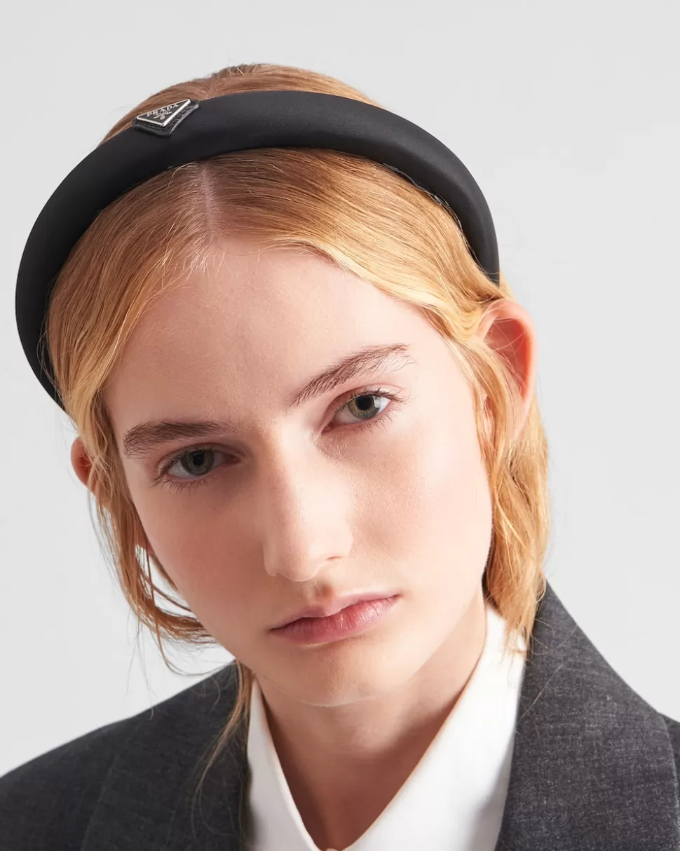 New Prada Headband Aus Re-nylon Schwarz