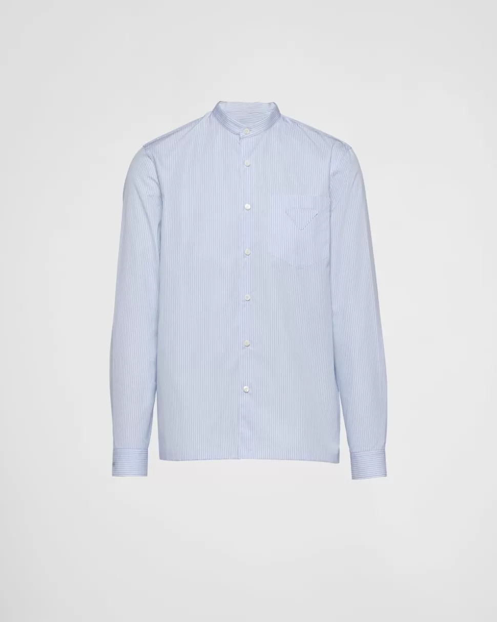 Cheap Prada Hemd Aus Baumwolle Weiss/Hellblau