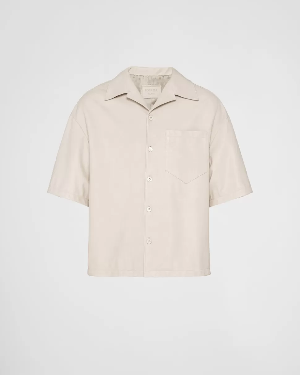 Fashion Prada Hemd Aus Nappa-leder Aviation/Blau