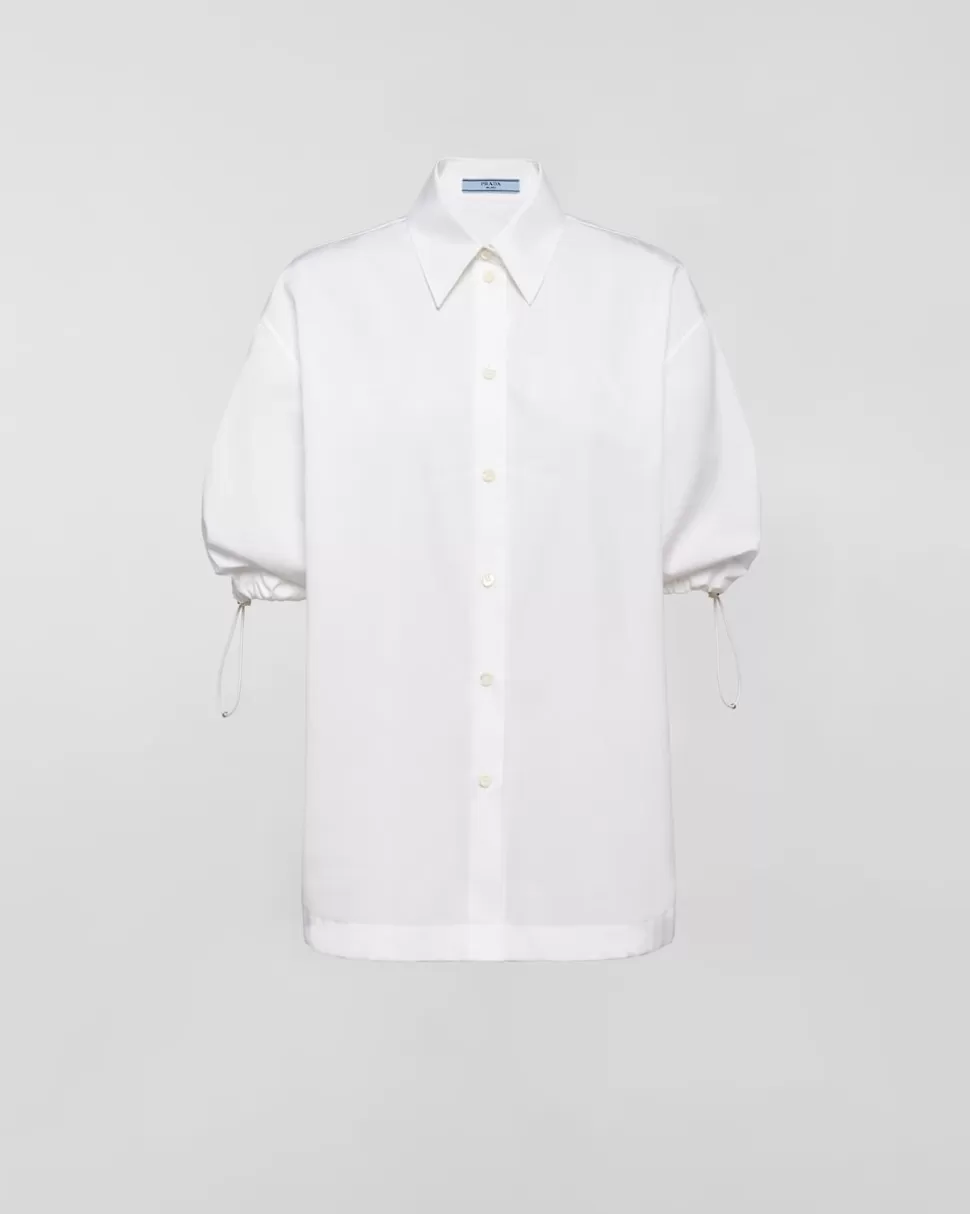 Cheap Prada Hemd Aus Popeline Weiss