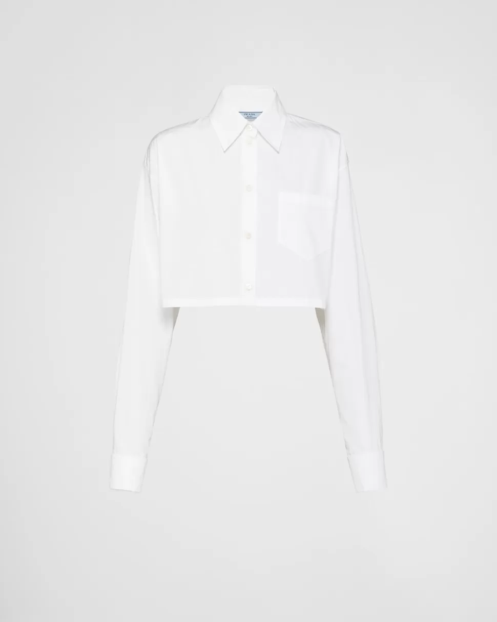 Cheap Prada Hemd Aus Popeline Weiss