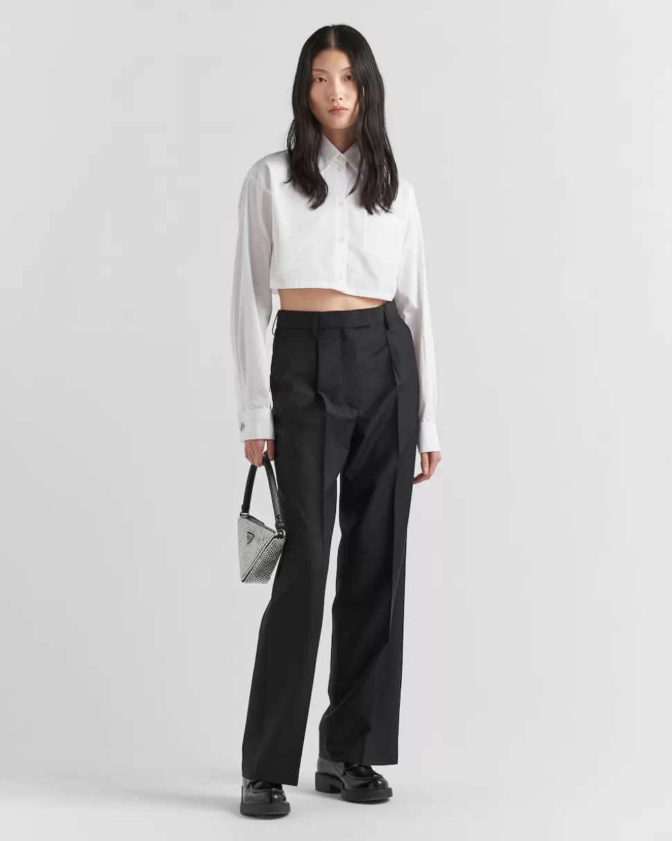 Cheap Prada Hemd Aus Popeline Weiss