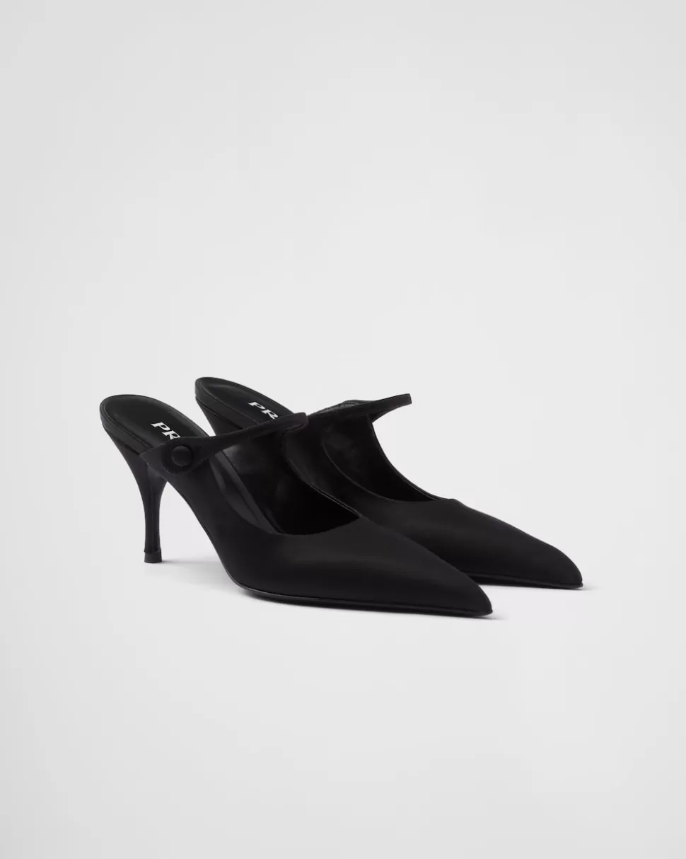 Hot Prada High-heel-mules Aus Satin Schwarz