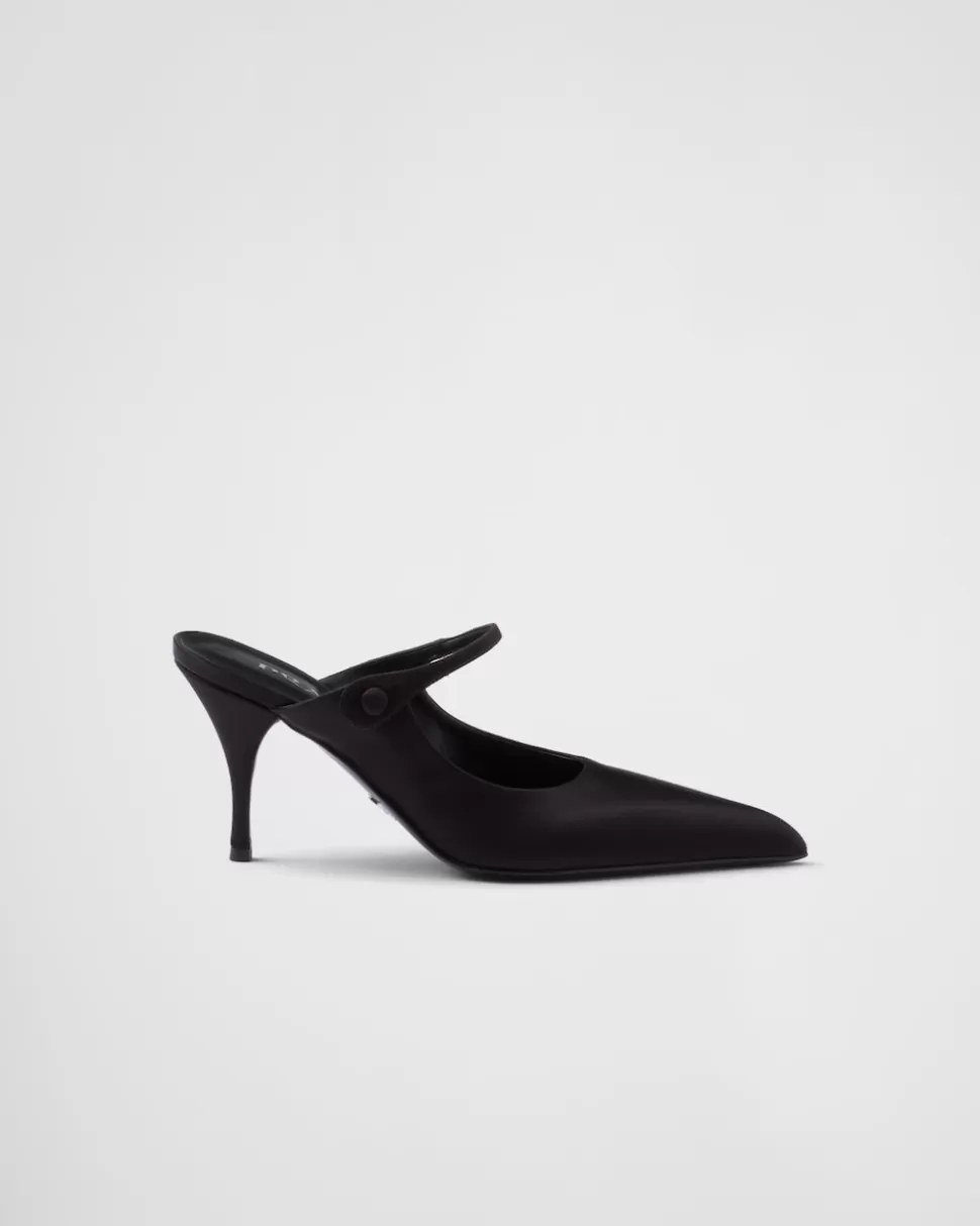 Hot Prada High-heel-mules Aus Satin Schwarz