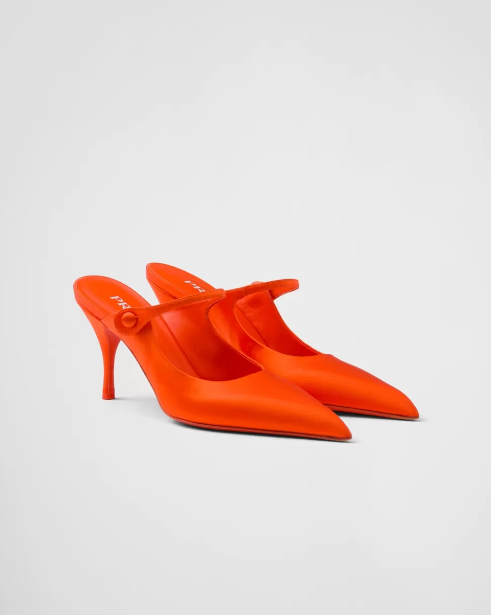 Hot Prada High-heel-mules Aus Satin Schwarz