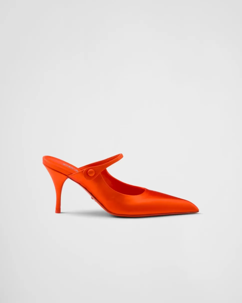 Hot Prada High-heel-mules Aus Satin Schwarz