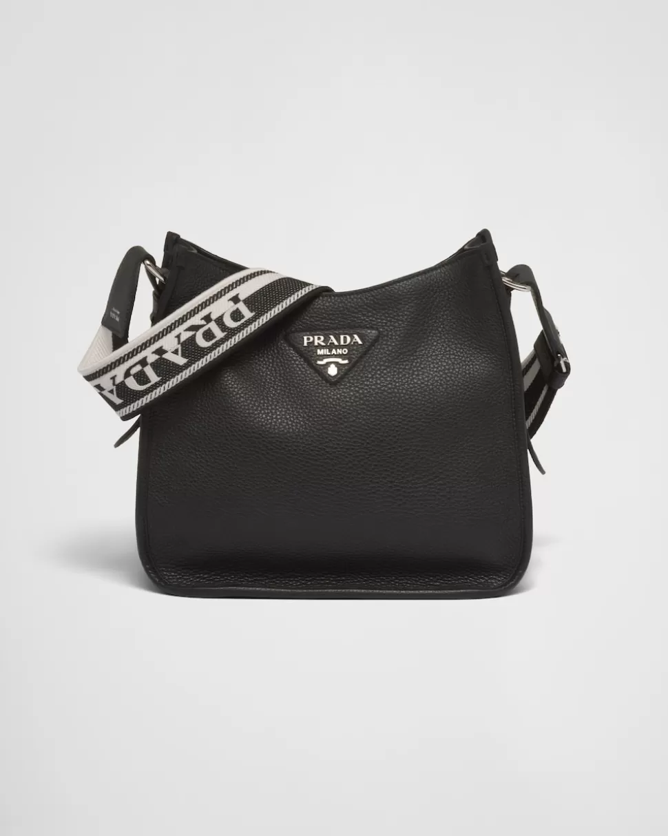 Cheap Prada Hobo Bag Aus Leder Schwarz