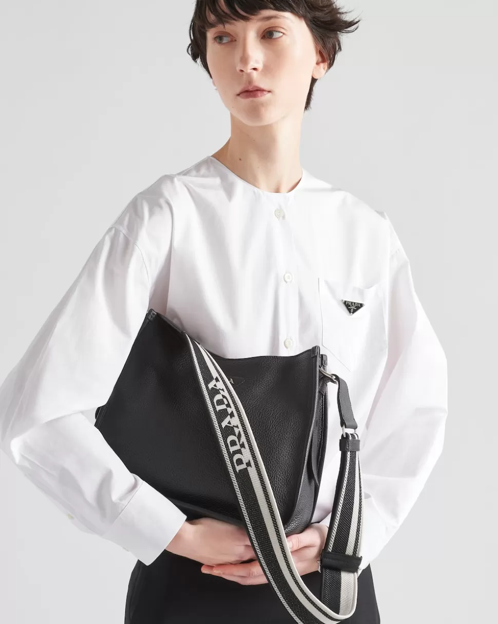 Cheap Prada Hobo Bag Aus Leder Schwarz