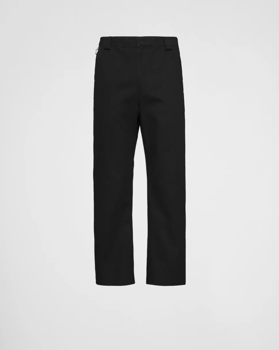 New Prada Hose Aus Baumwolle Schwarz