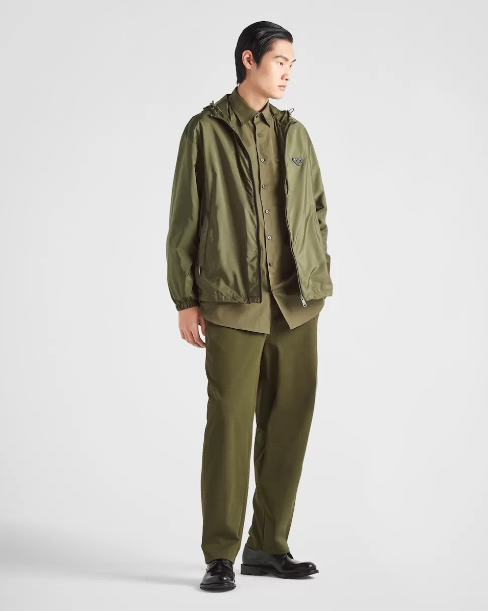 Sale Prada Hose Aus Baumwolle Militärgrün