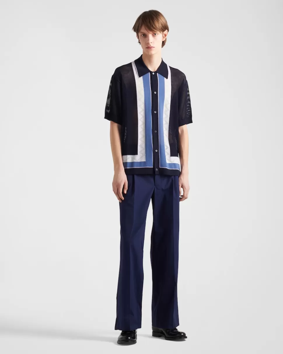 Store Prada Hose Aus Baumwolle Tintenblau