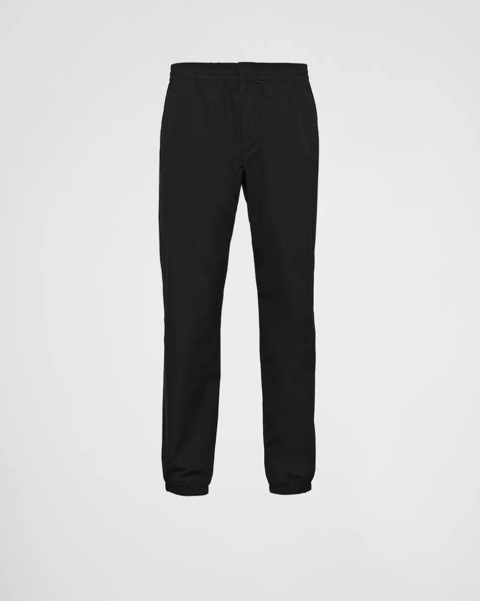 Shop Prada Hose Aus Baumwolle Schwarz