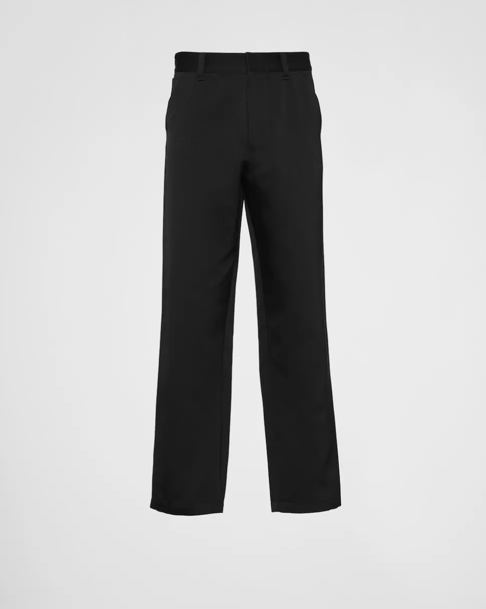 Best Sale Prada Hose Aus Baumwolle Und Seide Schwarz