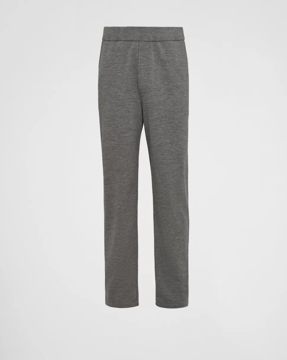 Sale Prada Hose Aus Baumwollfleece Grau
