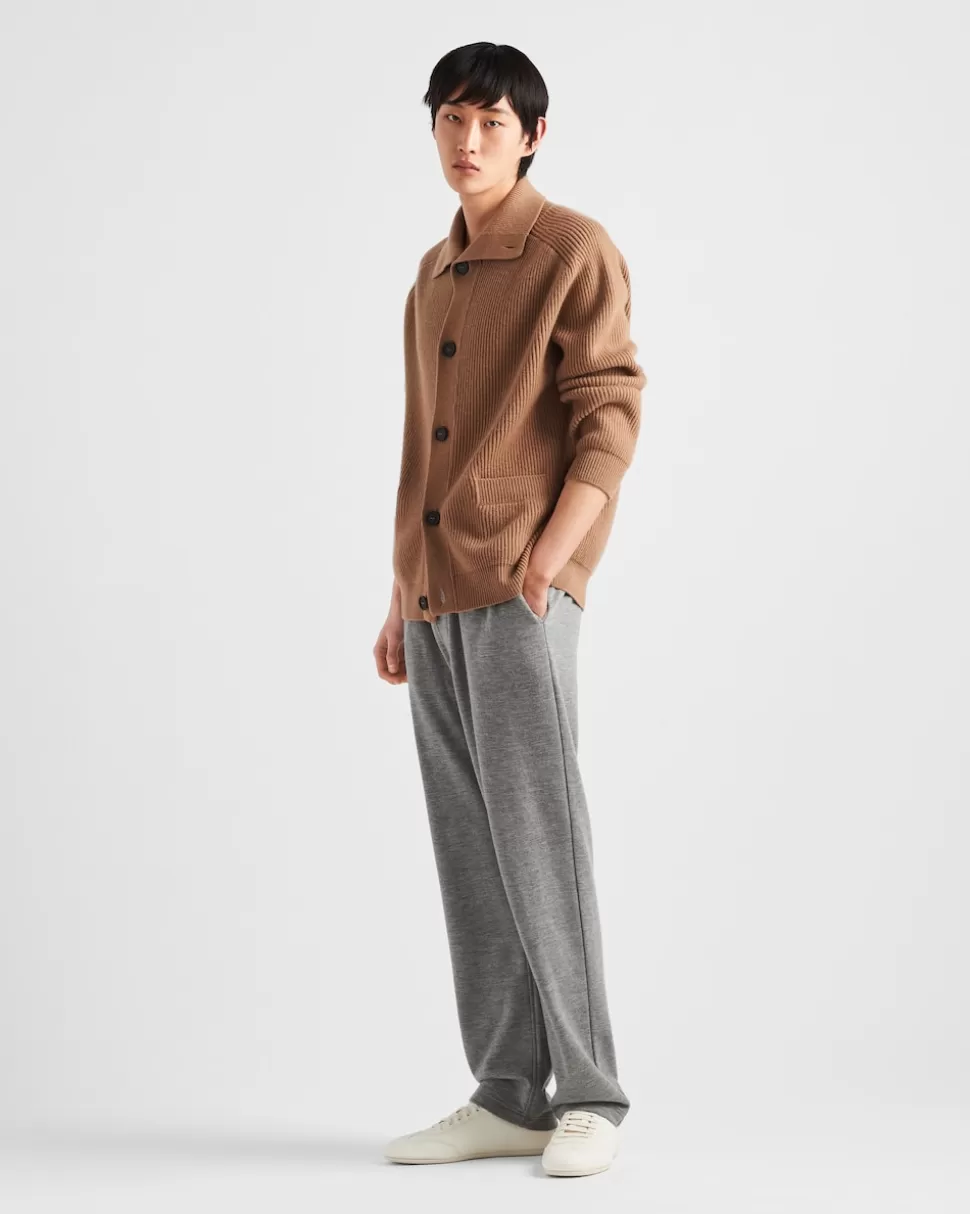 Sale Prada Hose Aus Baumwollfleece Grau