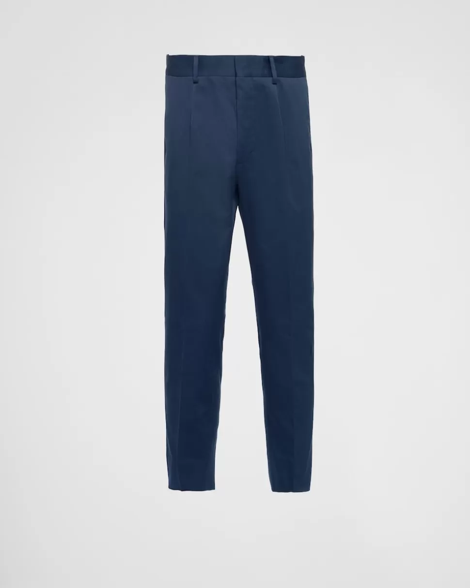 Cheap Prada Hose Aus Baumwoll-gabardine Schwarz