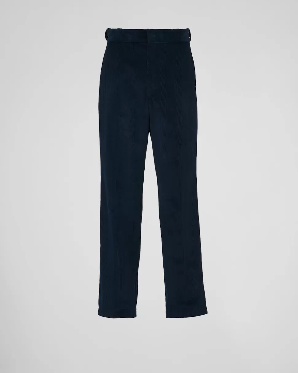 New Prada Hose Aus Cord Blau
