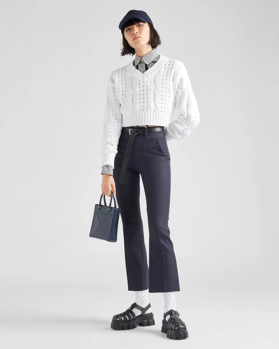 Outlet Prada Hose Aus Gabardine Blau