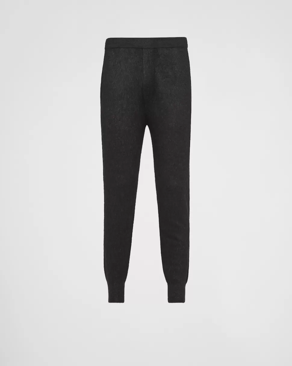 Cheap Prada Hose Aus Kaschmir- Und Seidenstrick Anthrazitgrau