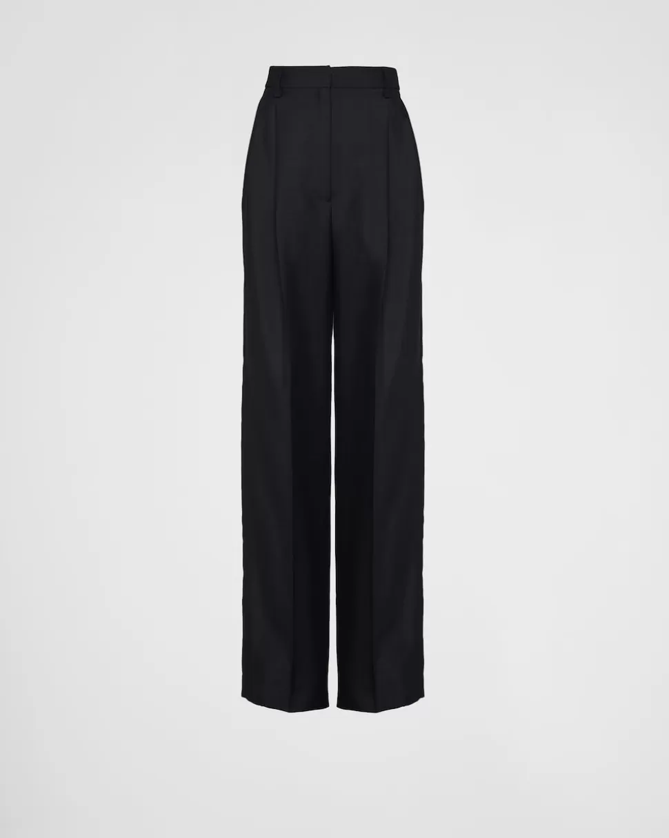 Outlet Prada Hose Aus Kid Mohair Schwarz
