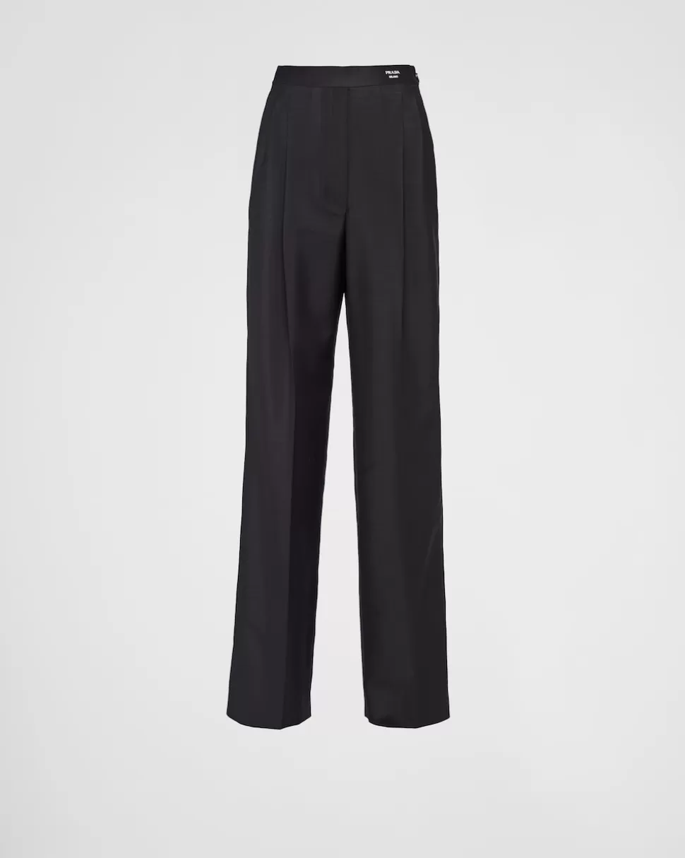 Discount Prada Hose Aus Kid Mohair Schwarz