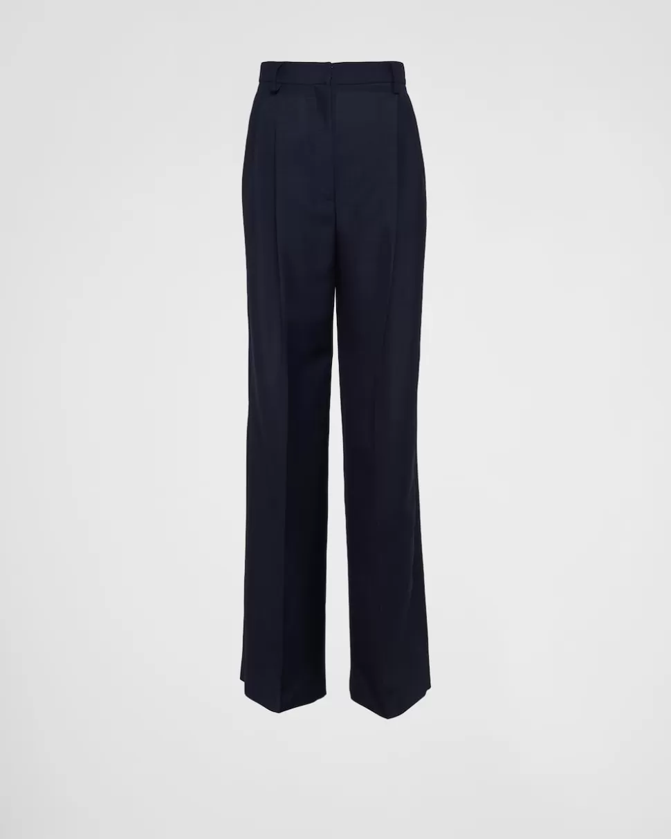 Outlet Prada Hose Aus Leichtem Mohair Blau