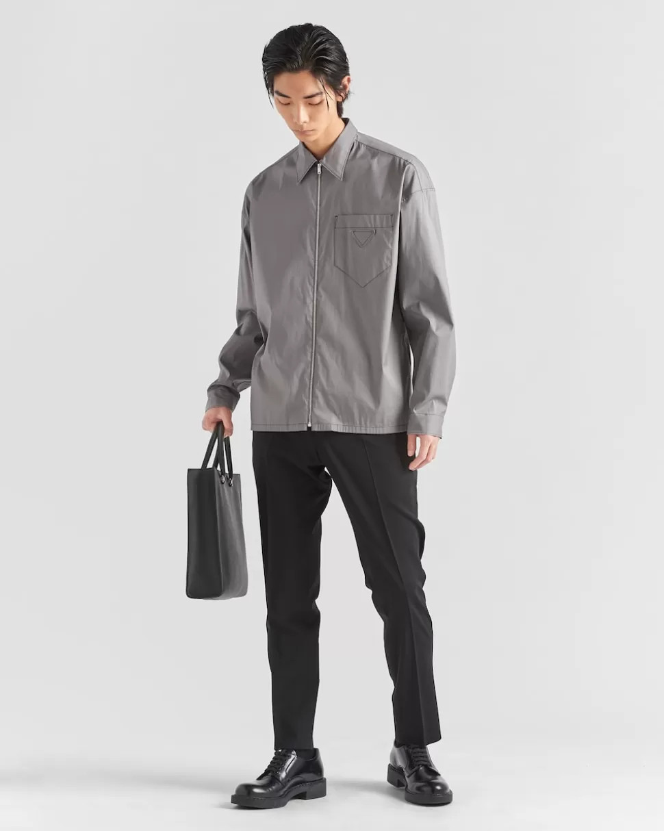 Cheap Prada Hose Aus Leichter Wolle Mit Stretch Schwarz