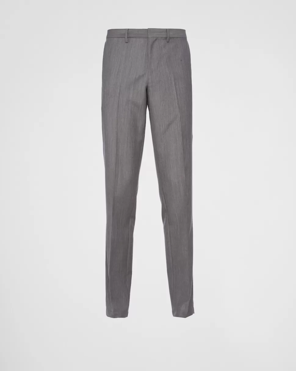 Cheap Prada Hose Aus Mohairwolle Grau