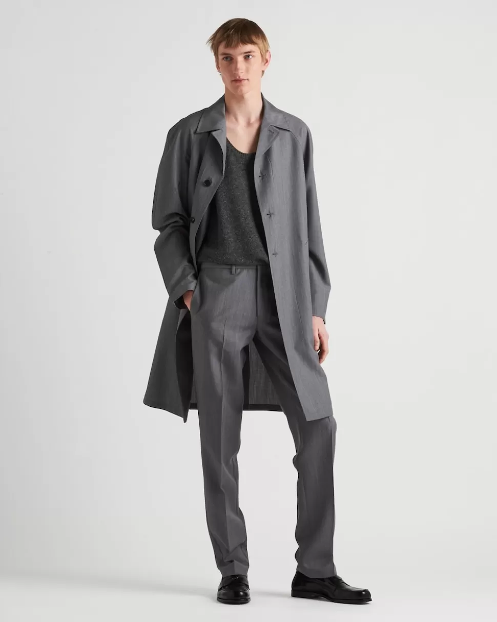 Cheap Prada Hose Aus Mohairwolle Grau