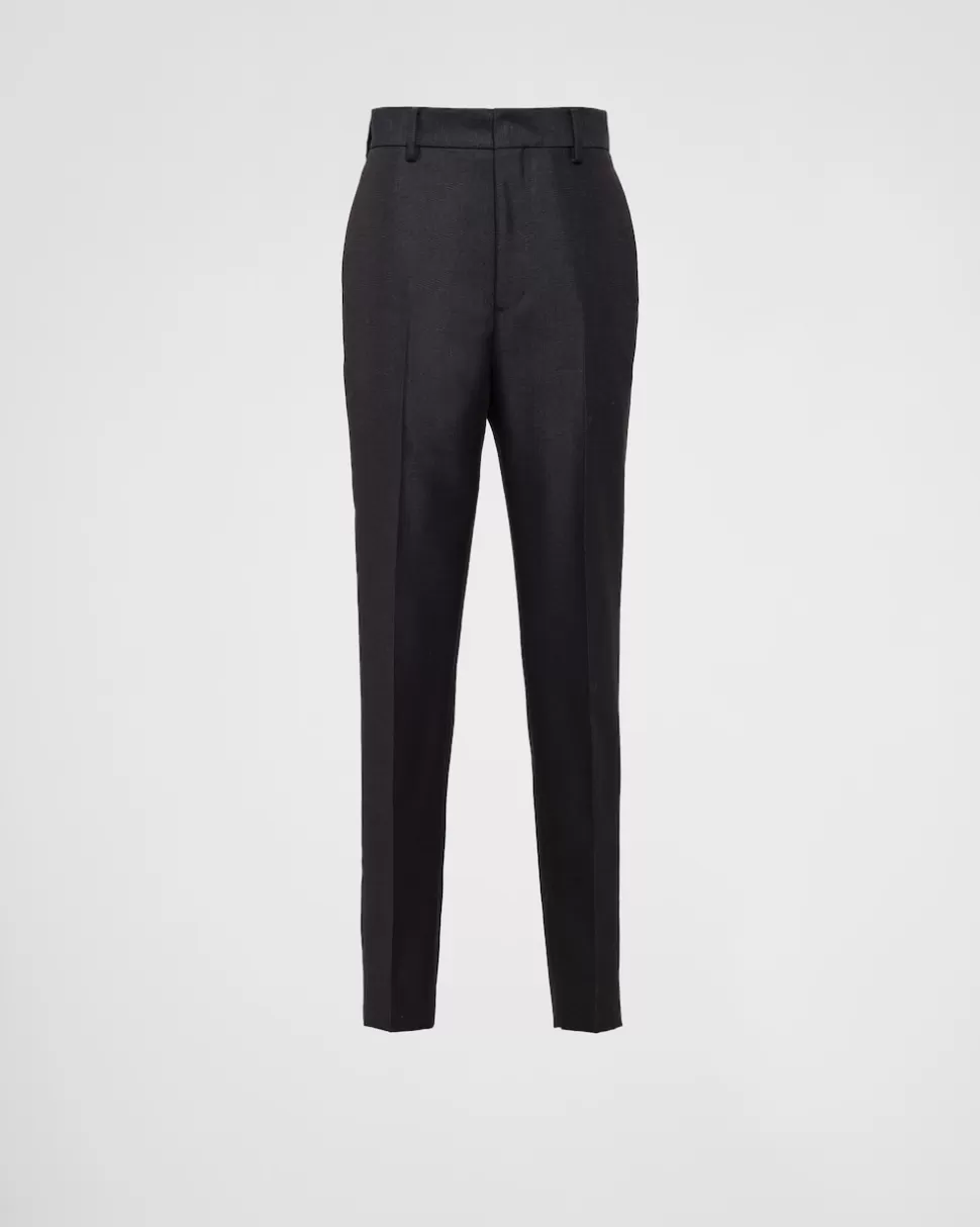 Cheap Prada Hose Aus Mohairwolle Blau