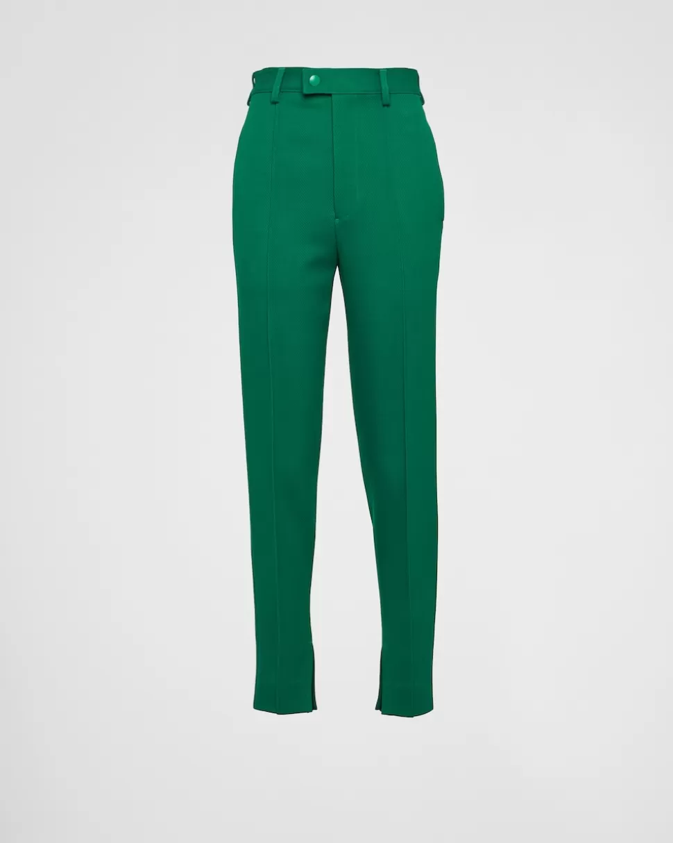 Shop Prada Hose Aus Natté-stretch Schwarz