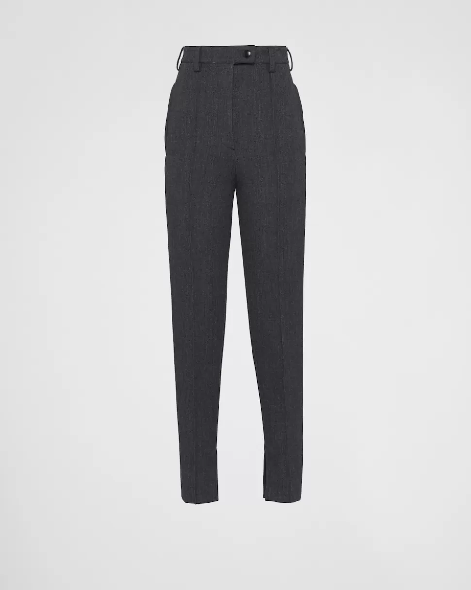 Cheap Prada Hose Aus Natté-stretch Schwarz