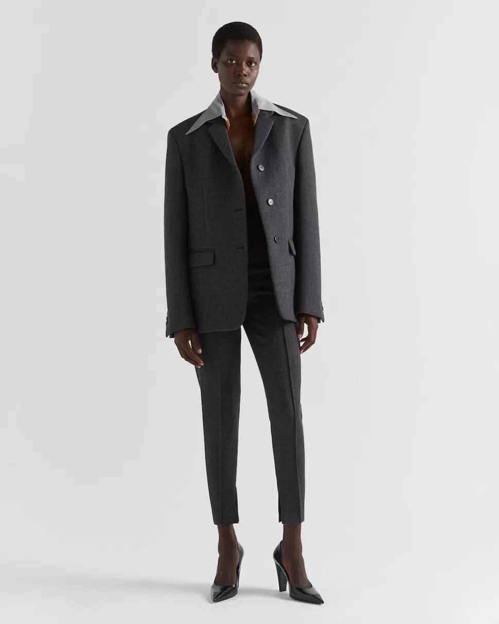 Cheap Prada Hose Aus Natté-stretch Schwarz